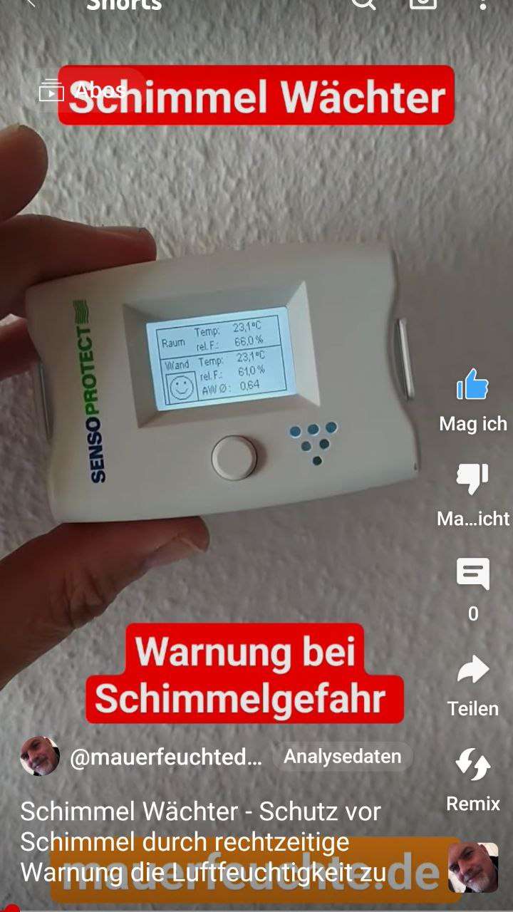 Schimmelwarner Schimmelwächter Senso Protect - gute Hygrometer Luftfeuchtigkeit messen zum Schimmelschutz